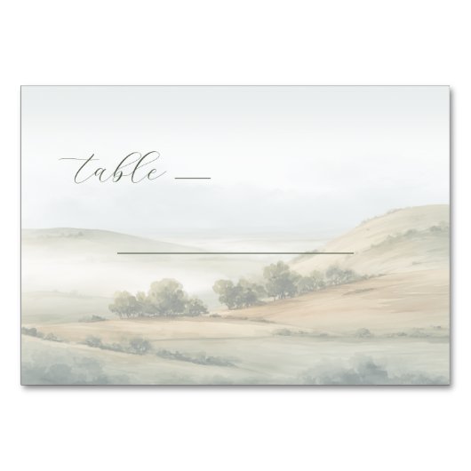 Rustig Beige Waterverf Landschap Kaart (Voorkant)