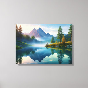 Rustig berglandschap canvas afdruk