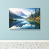 Rustig berglandschap canvas afdruk (Insitu (Houten vloer))