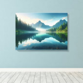 Rustig berglandschap canvas afdruk (Insitu (Houten vloer))