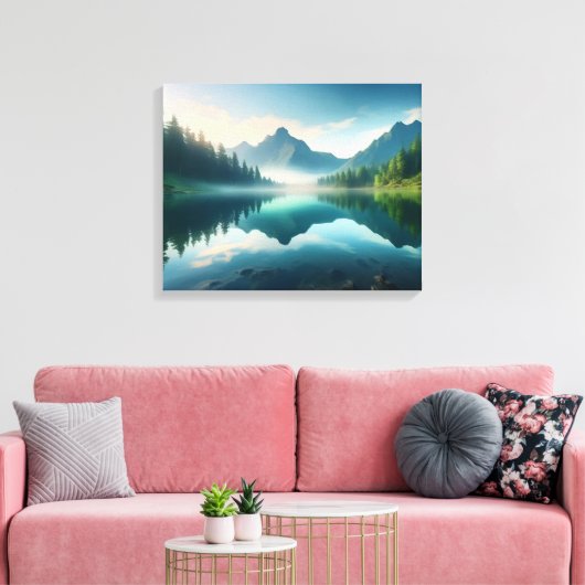 Rustig berglandschap canvas afdruk (Insitu (Woonkamer))