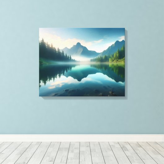 Rustig berglandschap canvas afdruk (Insitu (Houten vloer))