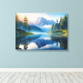 Rustig berglandschap canvas afdruk (Insitu (Houten vloer))