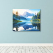 Rustig berglandschap canvas afdruk (Insitu (Houten vloer))