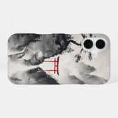 Rustig berglandschap iPhone 16 hoesje (Achterkant horizontaal)