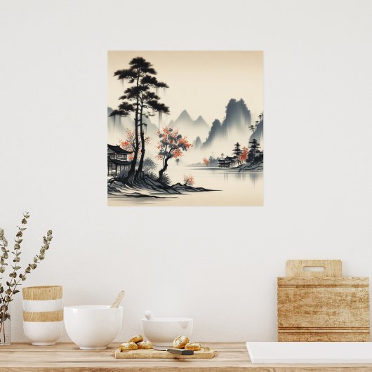 Rustig berglandschap poster (Keuken)