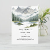 Rustig Berglandschap Save the Date (Staand voorkant)