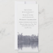 rustig bergmeer landschap blauw grijs bruiloft kaart (Voorkant)