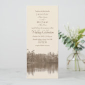 Rustig bergmeerlandschap antiek foto kaart (Staand voorkant)