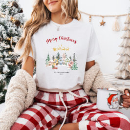 Rustig Besneeuwd Huis Kerst Familie Vakantie T-shirt