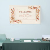 Rustig blad herfst trouwontvangst spandoek (Beurs)