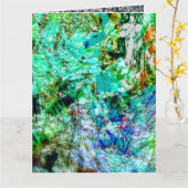 Rustig blauw abstract Gevouwen Wenskaart, Beautify Kaart (Gele Bloem)