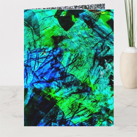 Rustig blauw abstract Gevouwen Wenskaart, Halcyon Kaart (Voorkant)