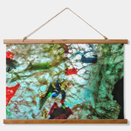 Rustig blauw abstract Houten Overdekte Wandtapijt, Hangend Wandkleed