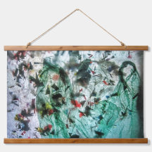 Rustig blauw abstract Houten Overdekte Wandtapijt,