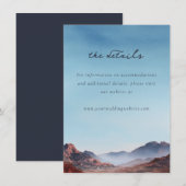 Rustig Blauw Aquarel Berglandschap Informatiekaartje (Voorkant / Achterkant)