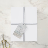 Rustig Blauw Aquarel Golven Cadeaulabel (Met Touw)