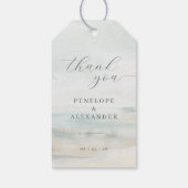 Rustig Blauw Aquarel Golven Cadeaulabel (Achterkant)