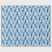 Rustig Blauw Aquarel Groene Bomen Cadeaupapier (Vlak)
