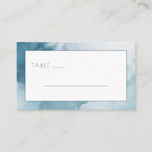 Rustig Blauw Aquarel Tafelkaart Plaatskaartje