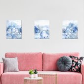 Rustig blauw dorp – Boho Landschap Muurkunst Sets (Woonkamer)