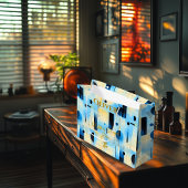 Rustig Blauw Geometrische Hedendaagse Gift Bag Groot Cadeauzakje