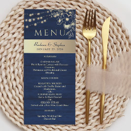 Rustig blauw huwelijksfeest menu