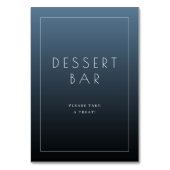 Rustig Blauw Minimalistisch Dessertbar Bord Kaart (Achterkant)