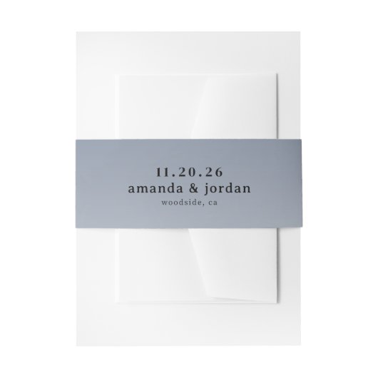 Rustig Blauw Minimalistisch Typografisch Uitnodigingen Wikkel (Voorkant Voorbeeld)