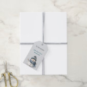 Rustig Blauw Sneeuwman Kerstmis Cadeaulabel (Met Touw)