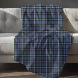 Rustig Blauw Tartan Schotse Ruit Patroon Fleece Deken