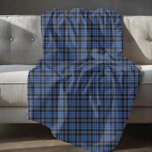 Rustig Blauw Tartan Schotse Ruit Patroon Fleece Deken
