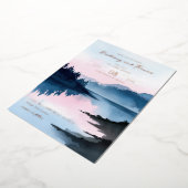 Rustig Blauwe Aquarel Landschap Folie Uitnodiging (Gedraaid)