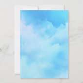 Rustig blauwe aquarel trouwuitnodiging kaart (Achterkant)