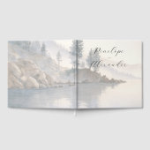 Rustig blauwe aquarellandschap gastenboek (Volledig)