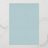 Rustig blauwe aquarelpalmen folie uitnodiging (Achterkant)