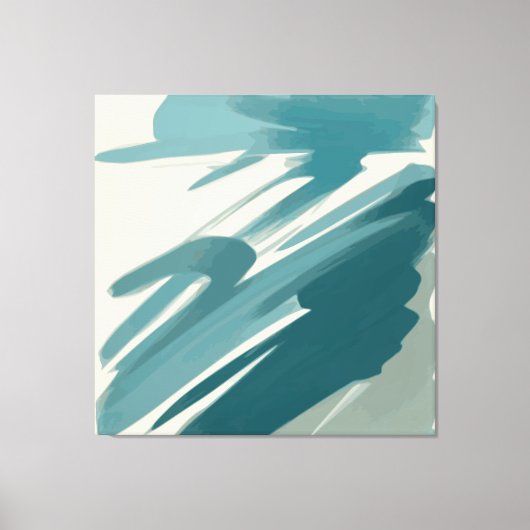 Rustig Blauwgroen Abstract Canvas Afdruk (Voorkant)