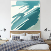 Rustig Blauwgroen Abstract Canvas Afdruk (Insitu (Slaapkamer))
