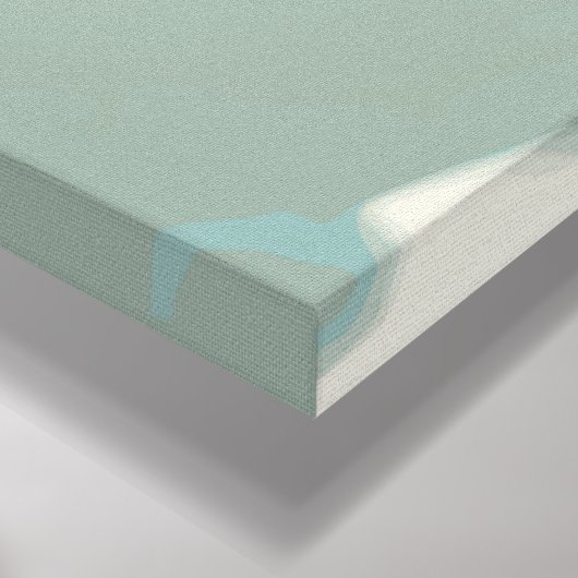 Rustig Blauwgroen Abstract Canvas Afdruk (Hoek(Onderkant))