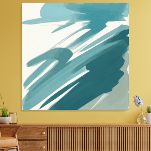 Rustig Blauwgroen Abstract Canvas Afdruk (Insitu (Woonkamer))