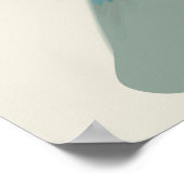 Rustig Blauwgroen Abstract Poster (Hoek)