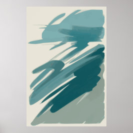 Rustig Blauwgroen Abstract Poster