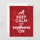 Rustig blijven Boogschutter op verjaardag rood Briefkaart (Voorkant / Achterkant)