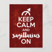 Rustig blijven Boogschutter op verjaardag rood Briefkaart (Voorkant)