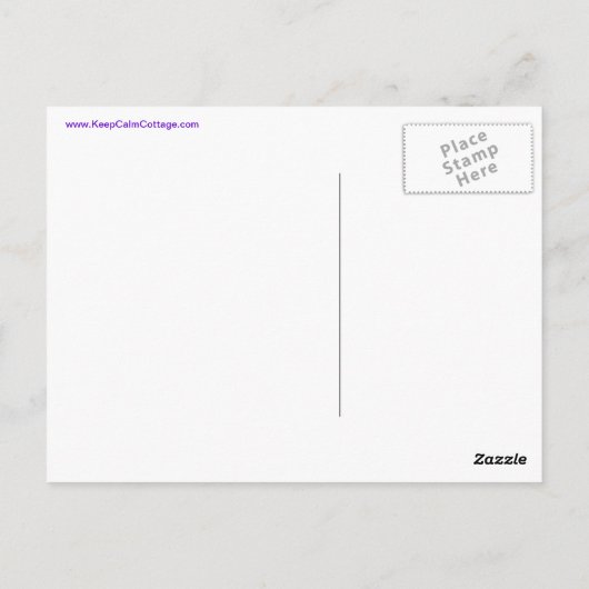 Rustig blijven en doorgaan met Paarse Briefkaart (Achterkant)