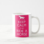Rustig blijven en een paardenkoffie Mok rijden<br><div class="desc">Gebaseerd op het iconische WW2 "Keep Calm And Carry On"-poster.</div>