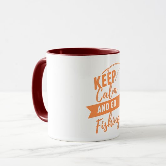 rustig blijven en ga vissen mok (Voorkant links)