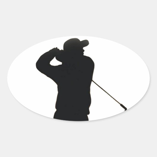 Rustig blijven en golf spelen ovale sticker (Voorkant)