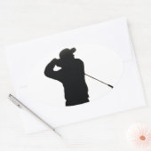 Rustig blijven en golf spelen ovale sticker (Envelop)