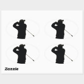 Rustig blijven en golf spelen ovale sticker (Vel)